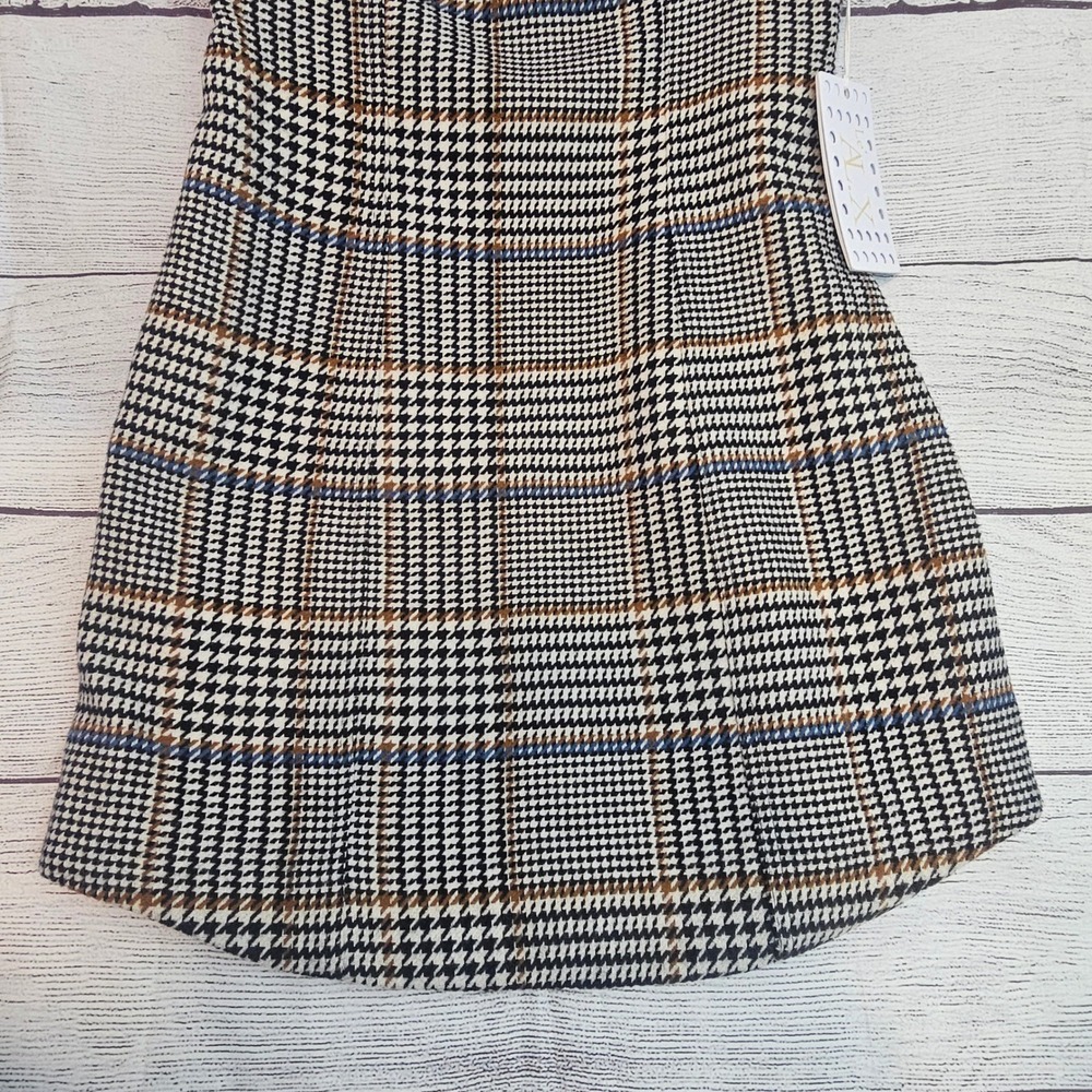 Le' AL.X Size L Glen Plaid Woven Wool Blend Lined Plaid Tank Dress NWT $189 1026 - Picture 10 of 16